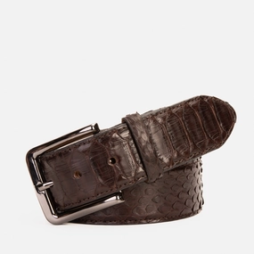 Push In Boots 2 The Boss Brown python Sneak  Leather Leather Belt