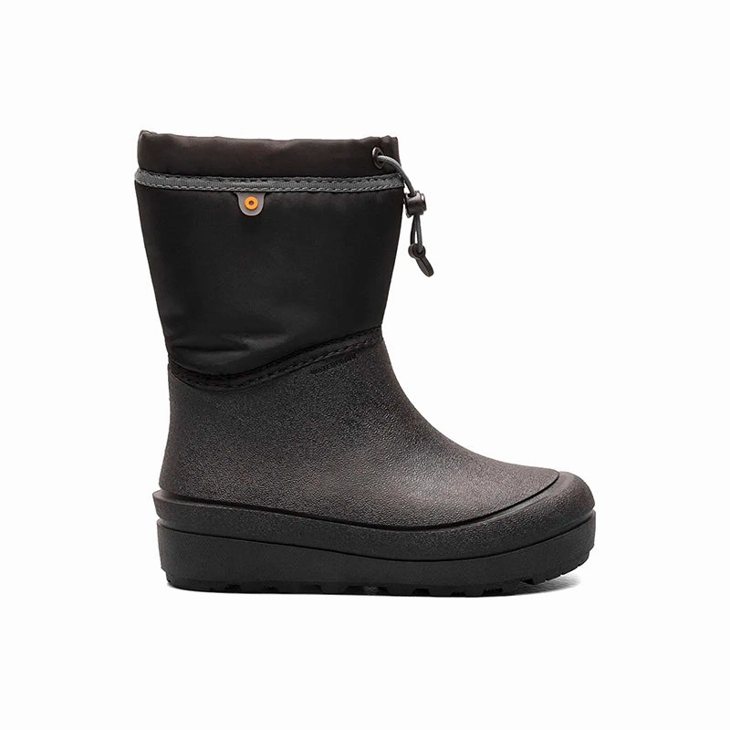 Tall Leather Boots With Low Heel Kid's Preschool Snow Shell Black