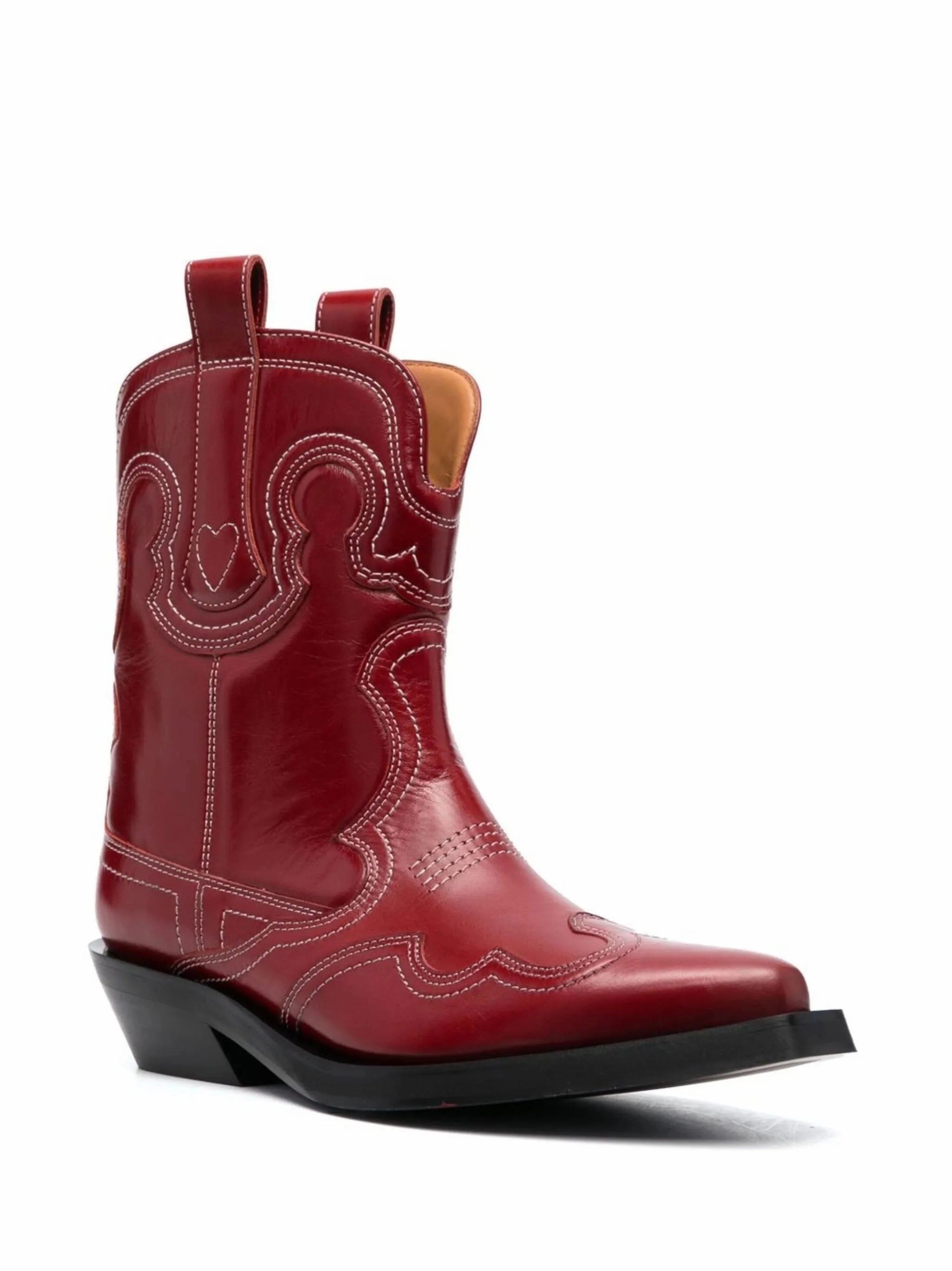 embroidered leather boots Jean Cowboy Boots