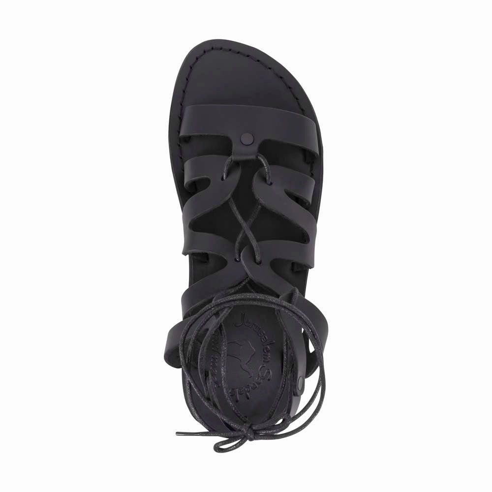 Emma - Leather Lace Up Sandal | Black Waraji Sandals