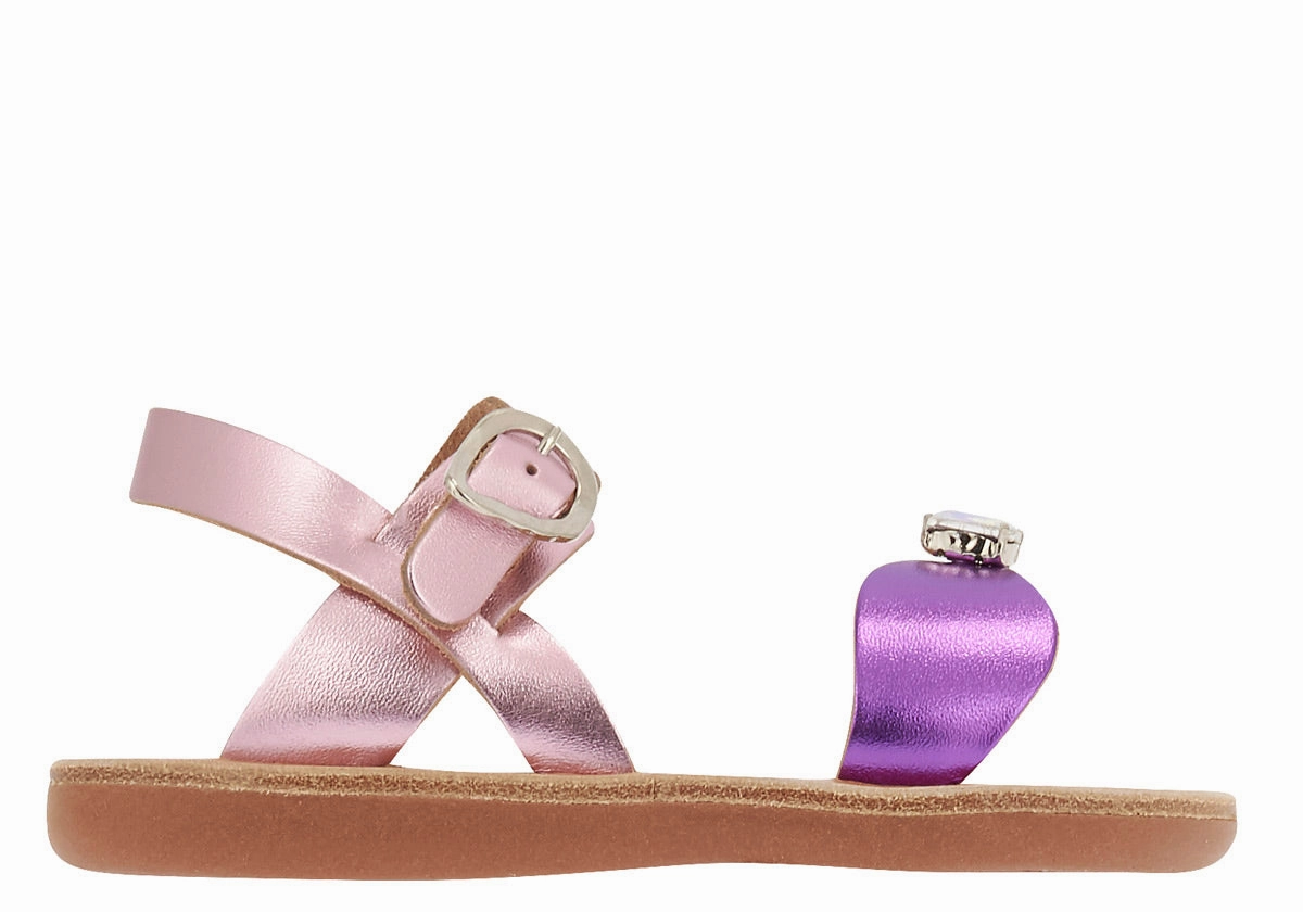 Little Poppy Soft Metal Pink/Purple Comfort Casual Sandals