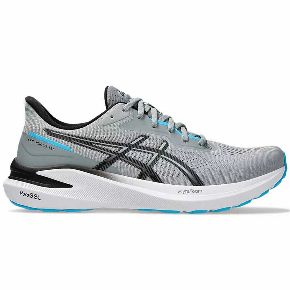 Men's Asics GT-1000 13, Sheet Rock/Black, 9.5 D Medium Asics Shoes With Best Arch Support