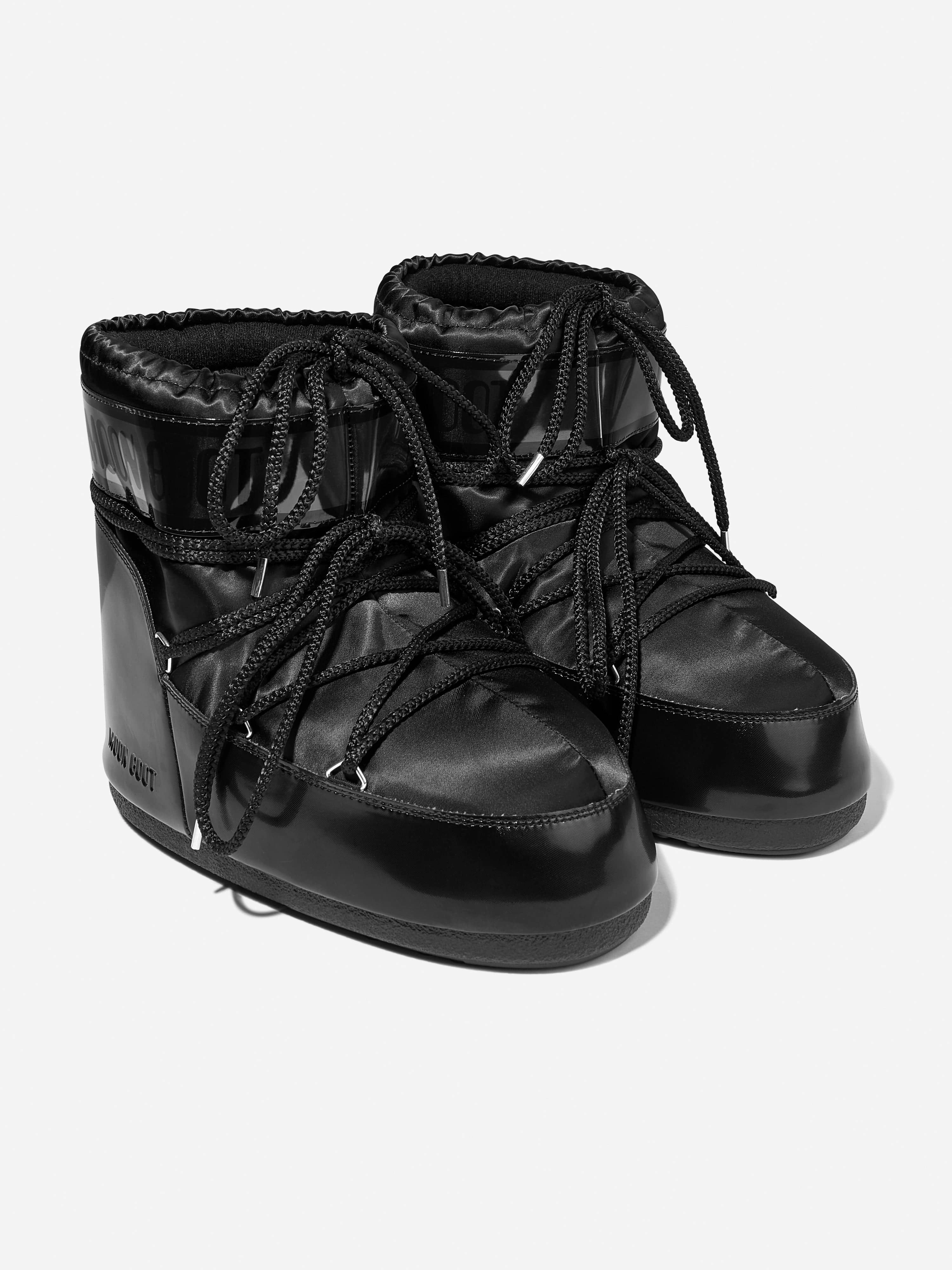 Moon Boot Kids Icon Low Glance Snow Boots in Black Gold High Boots