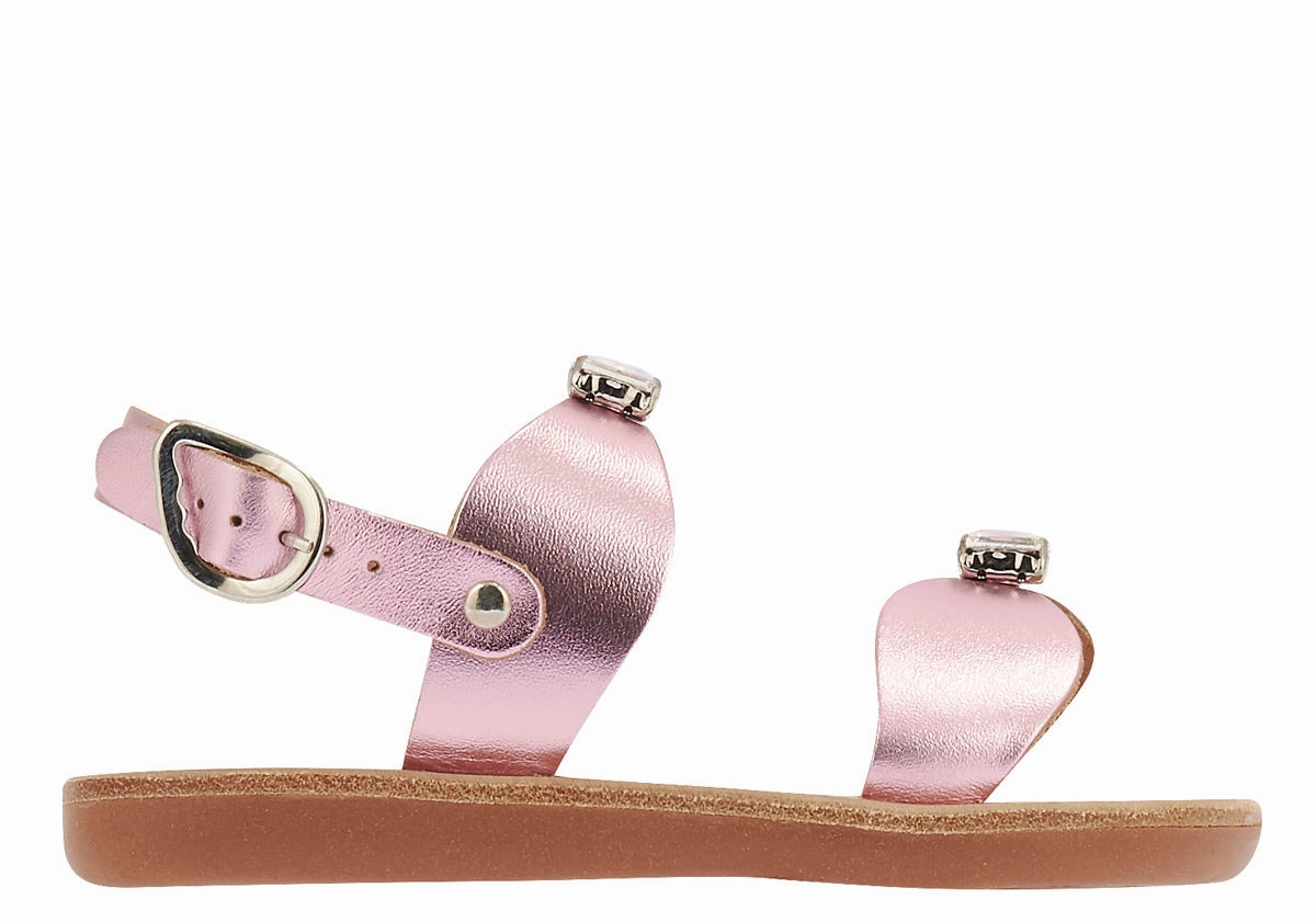 Little Stella Soft Pink Metal Sandals With