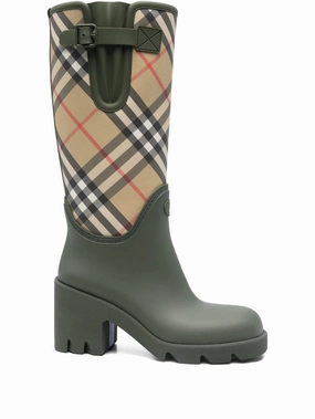 Marsh check-pattern block-heel boots Elegant Boots For Winter Anti Slip