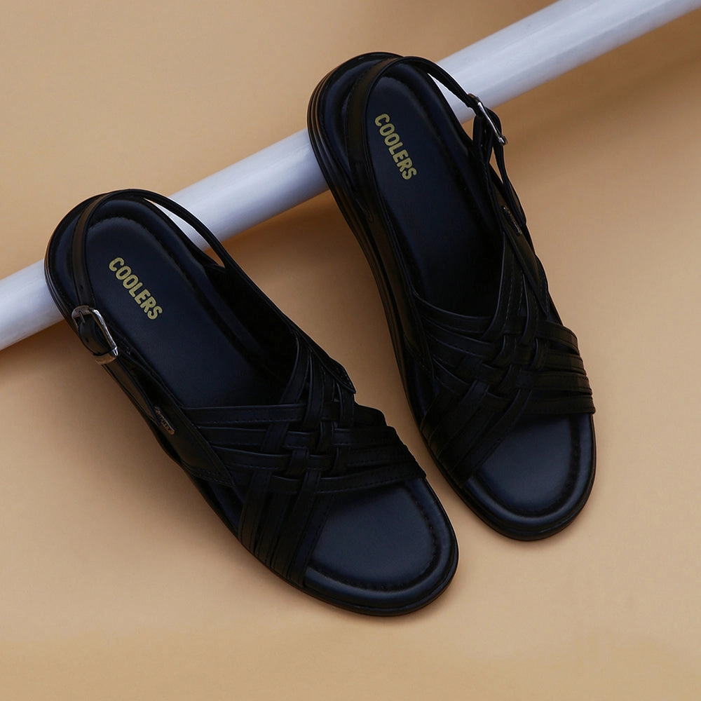 Coolers Formal (Black) Sandals For Men 7123-84 By Liberty Best Sandals To Wear For Plantar Fasciitis