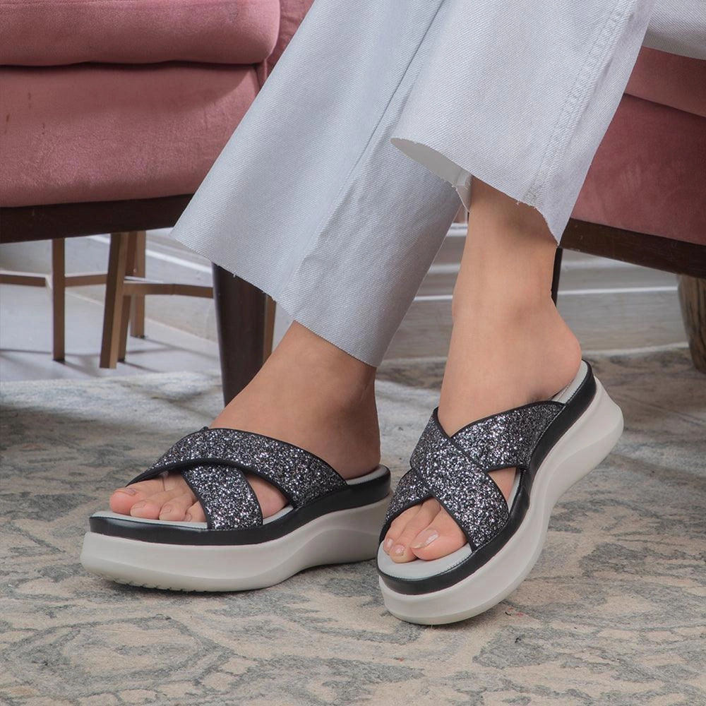 The Tonned Black Women's Dress Wedge Sandals Tresmode Catherine Malandrino Sandals