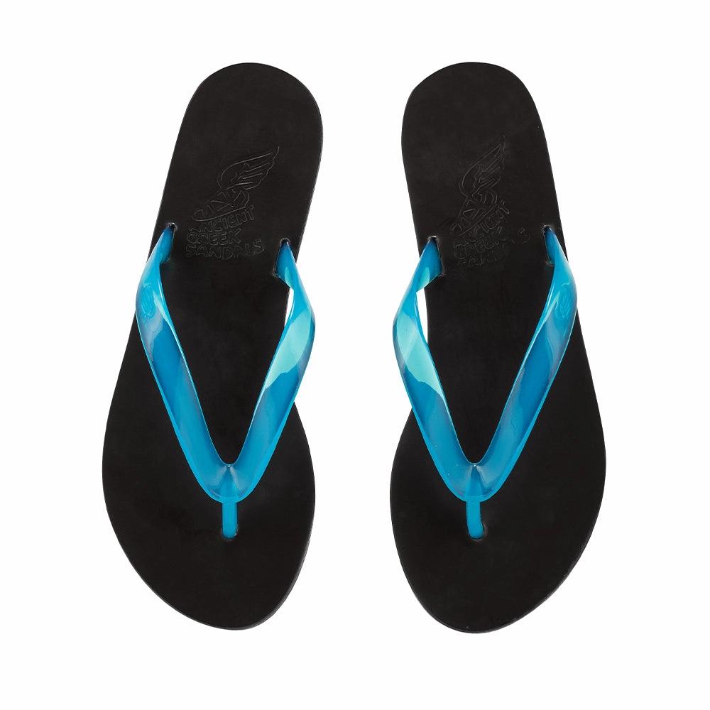 Saionara Jelly Clear Blue Sunflower Sandals