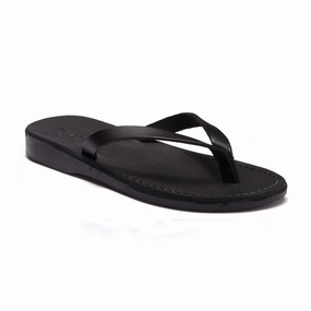 Orson Bloom Sandals Jaffa - Leather Flip Flop Sandal | Black