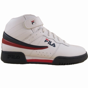 Fila Kids F-13 Grade-School White Navy Red Casual Athletic Shoes Gel-kayano 14 Sneakers