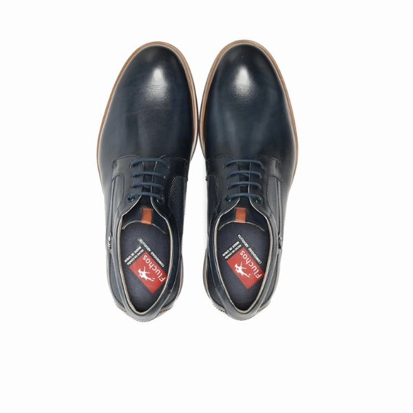 Fluchos Men's Tristan F1744 Blue Casual Hand Stitching Arch Support & Non-slip Breathable Shoes