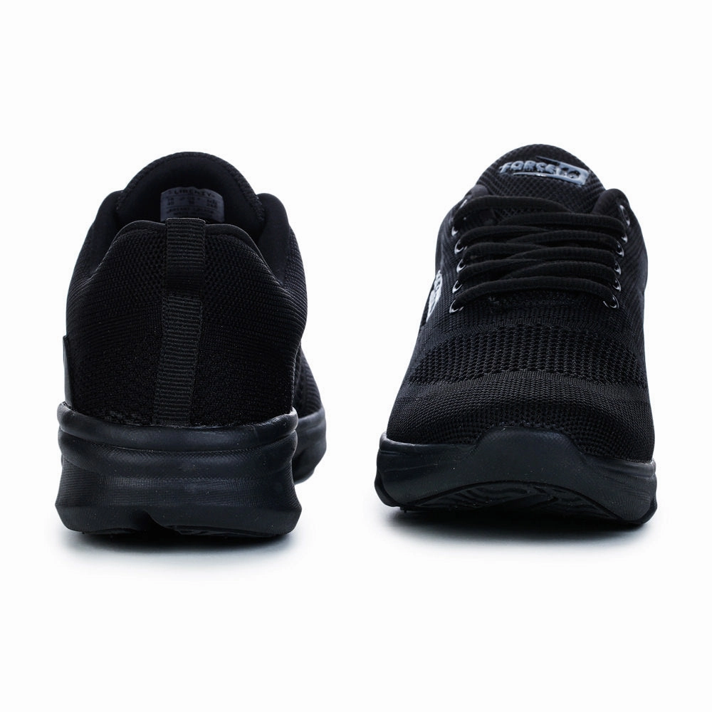 Long Distance Run Shoes Force 10 Men's Black Sports Lacing