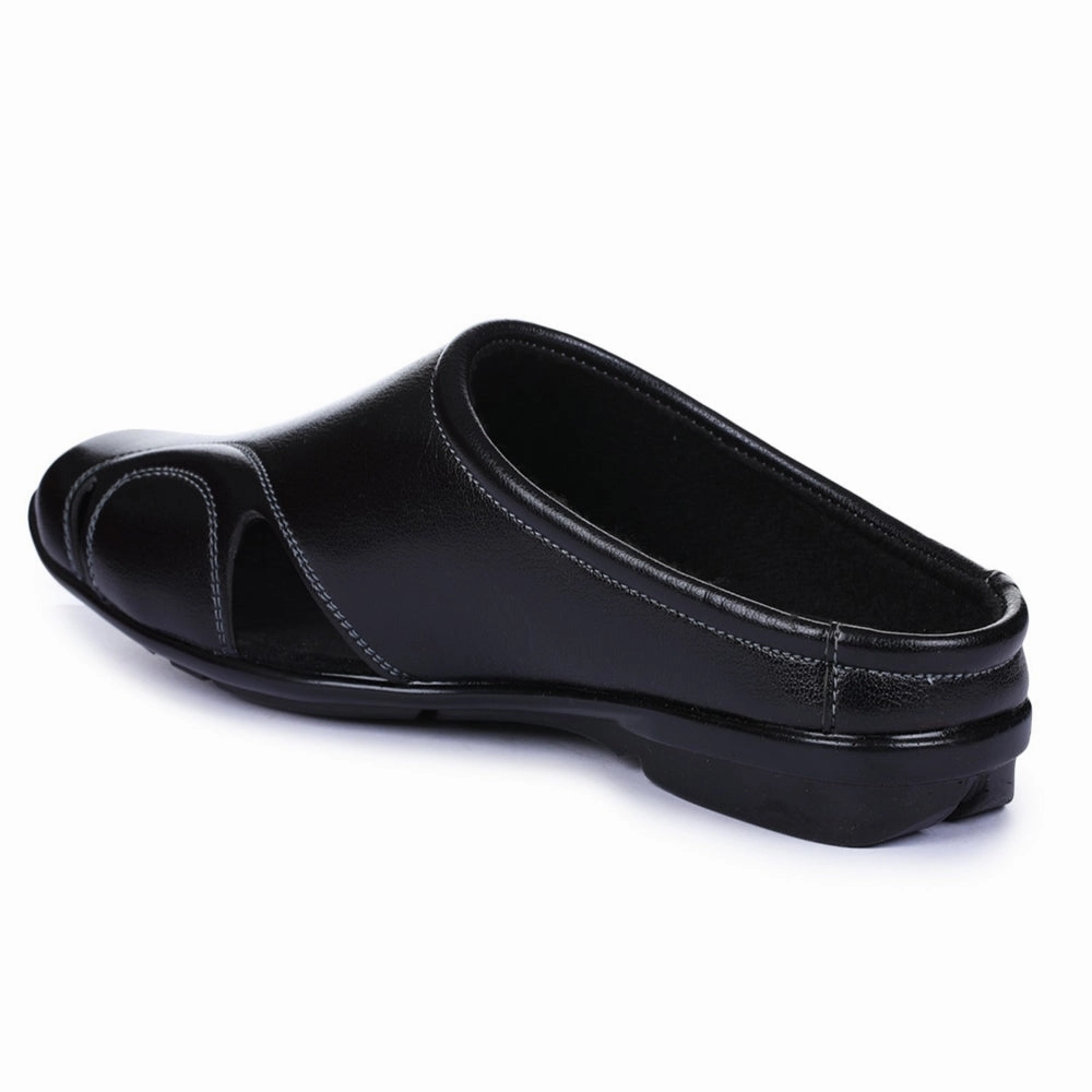 Great Slippers For Mom Fortune Black Casual Slip-on Mules For Men J-153 By Liberty