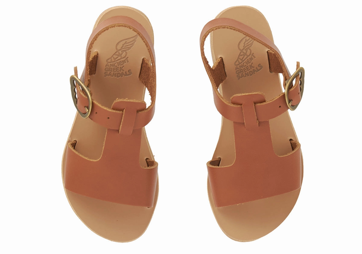 Little Adonis Soft Rust Low Heeled Sandals
