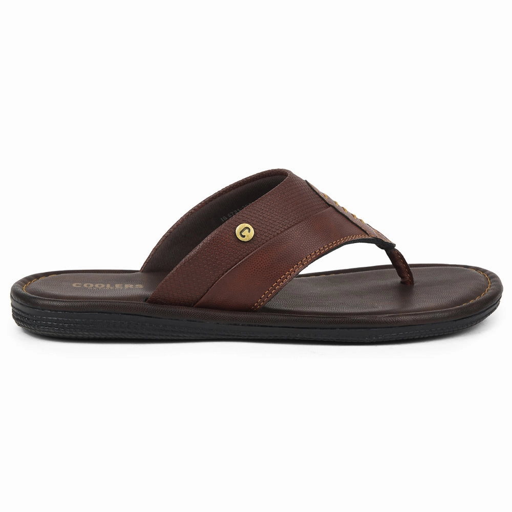 Coolers Tan Casual Slipper For Mens AOL-13 By Liberty Palm Slippers