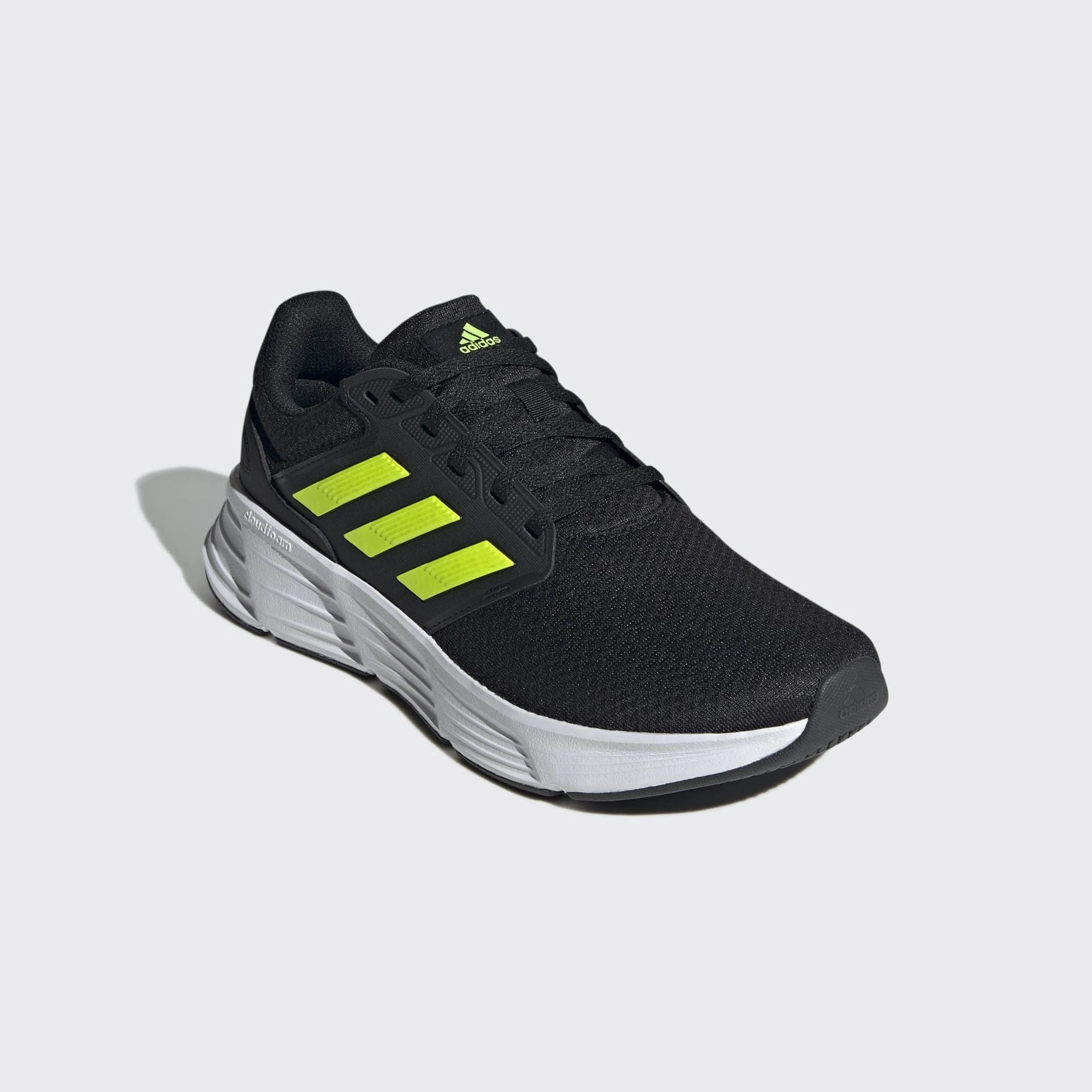 GALAXY 6 SHOES - Core Black / Solar Yellow / Carbon Adidas Recycled Sea Plastic Shoes