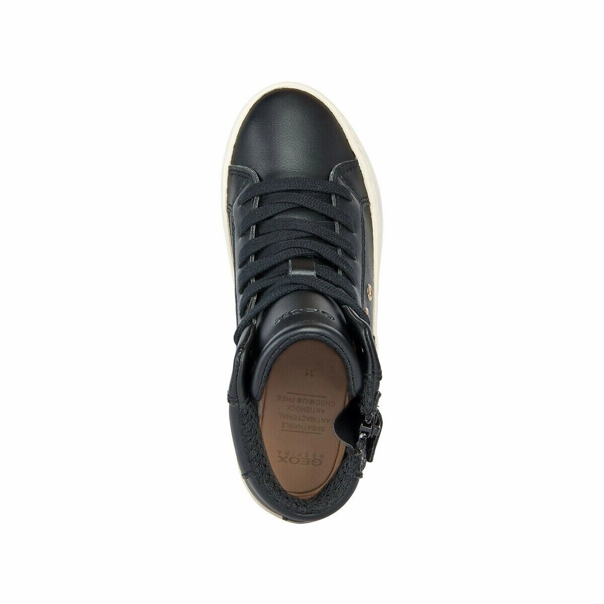 Tights With Sneakers Geox Kalispera Sneakers Girls Kids US 3.5 Black High Top Lifestyle Shoes FZP376