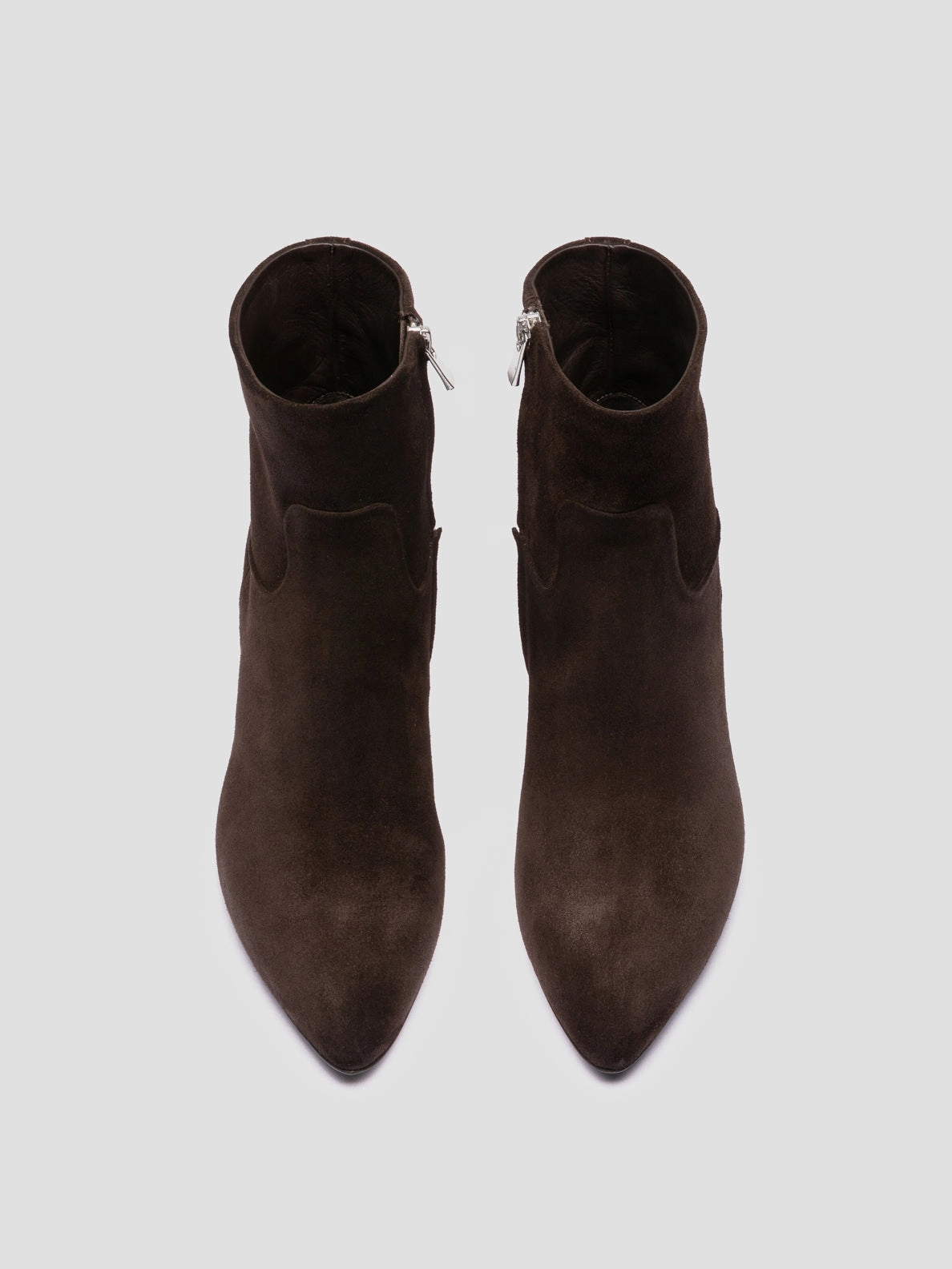 SUZY 005 - Dark Brown Suede Zipped Boots Boots On Sale