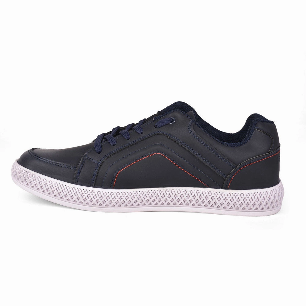 Casual Shoes To Style With A Suit Gliders Casual Navy Blue Lacing Shoes For Men FELIX-1ME By Liberty