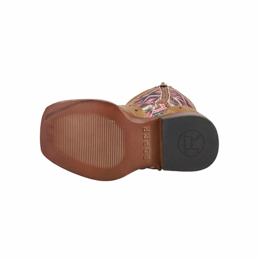 High Boots Glitter Geo Square Toe Cowboy Boots (Toddler)