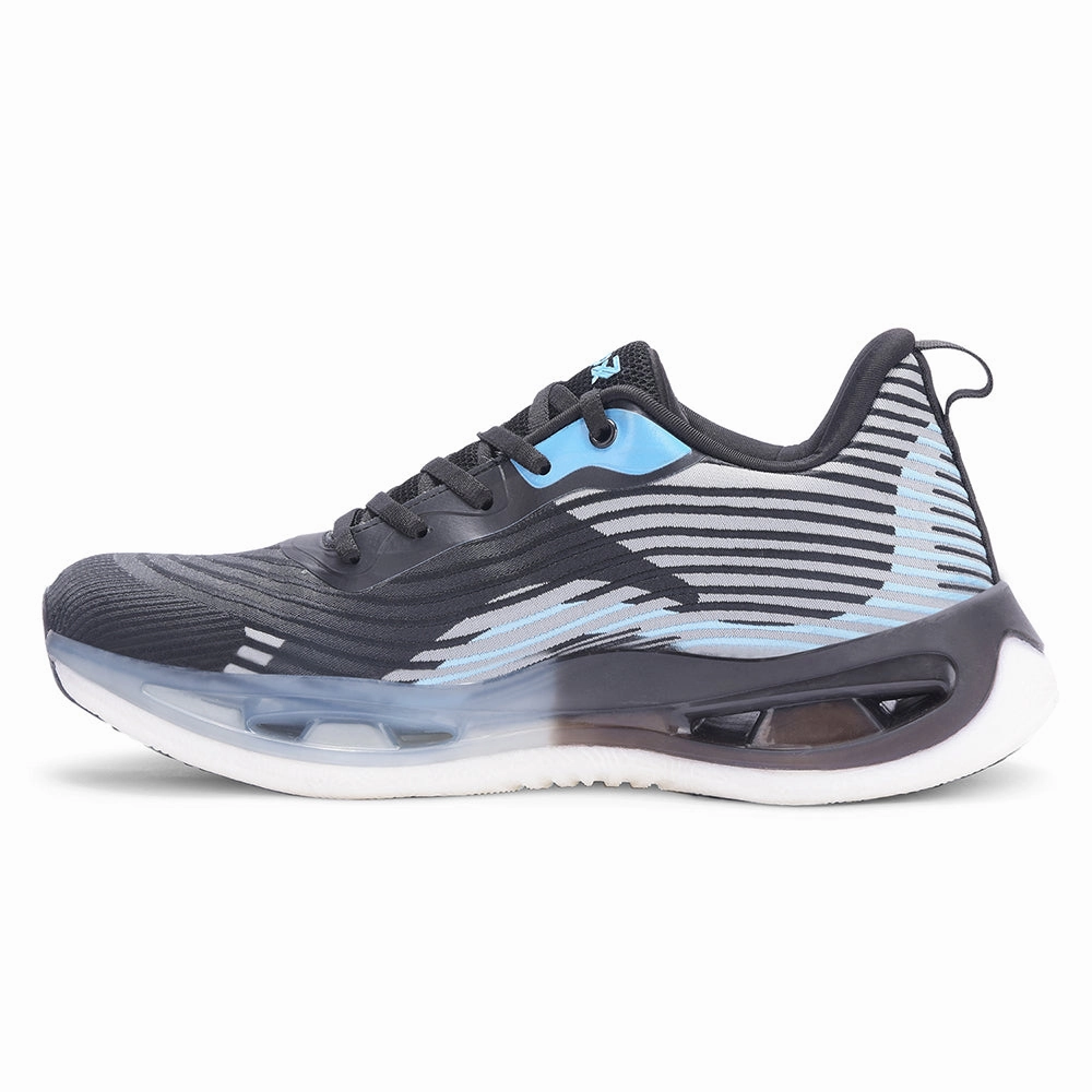 Leap7x By Liberty Men RW-09 Black Sports Lacing Shoes Running Shoes With High Arch