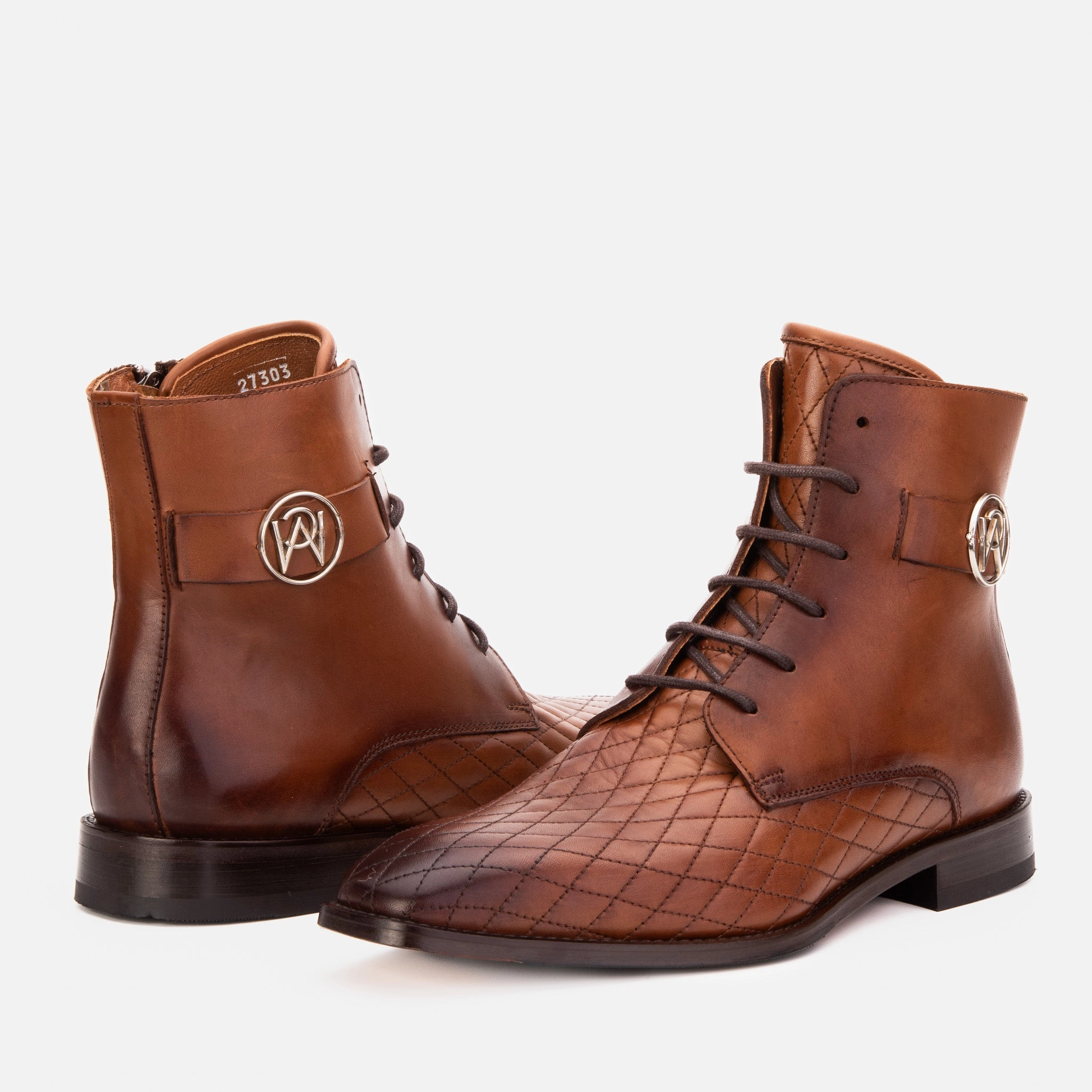 The Zeus Brown Leather Lace-Up Men Boot with a Zipper Ugg Chelsea Boots