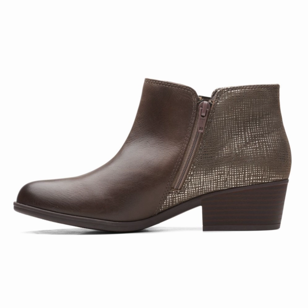 Boots By Justin Clarks Adreena Hope Dark Taupe Leather Boot (Women's)