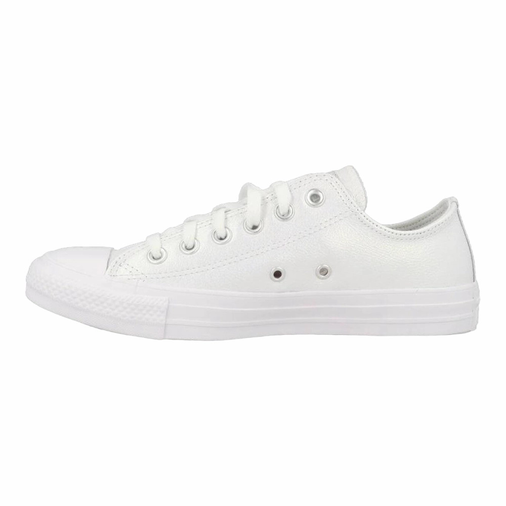 Converse Chuck Taylor All Star OX Kids' White Leather Shiny Sneakers Pf Flyers Sneakers