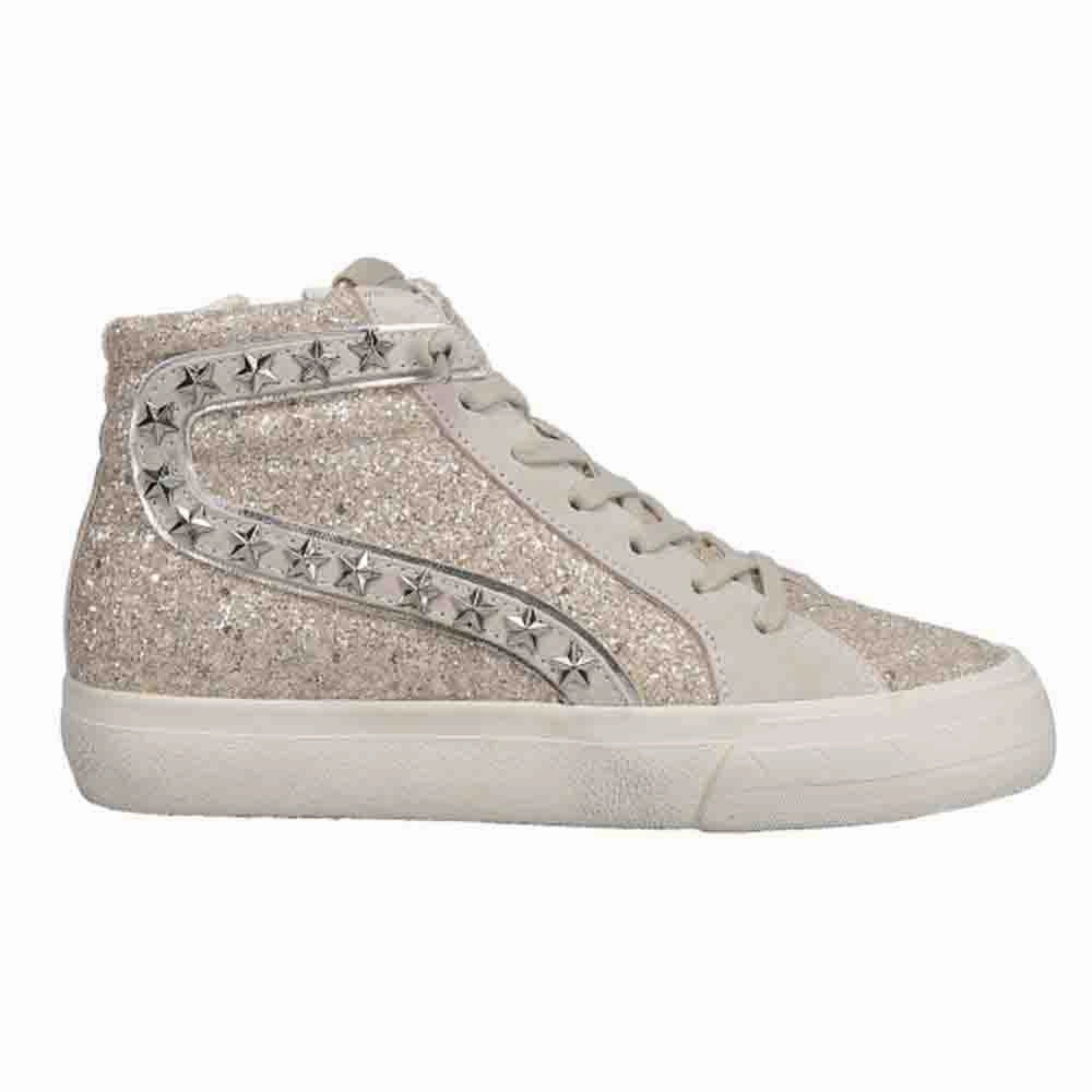 Hailey Glitter High Top Lace Up Sneakers Best Sneakers For Flat Feet