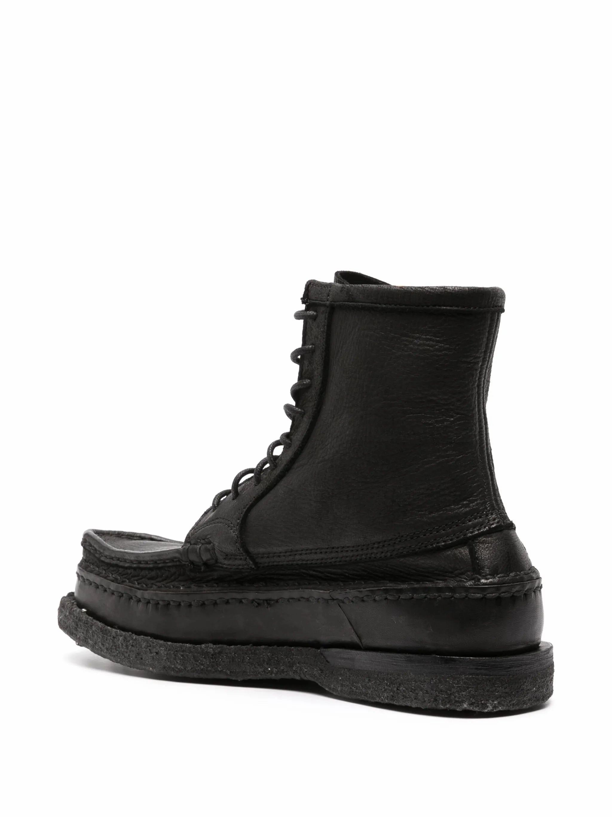 Riding Horse Boots Cheekag-Folk lace-up leather boots