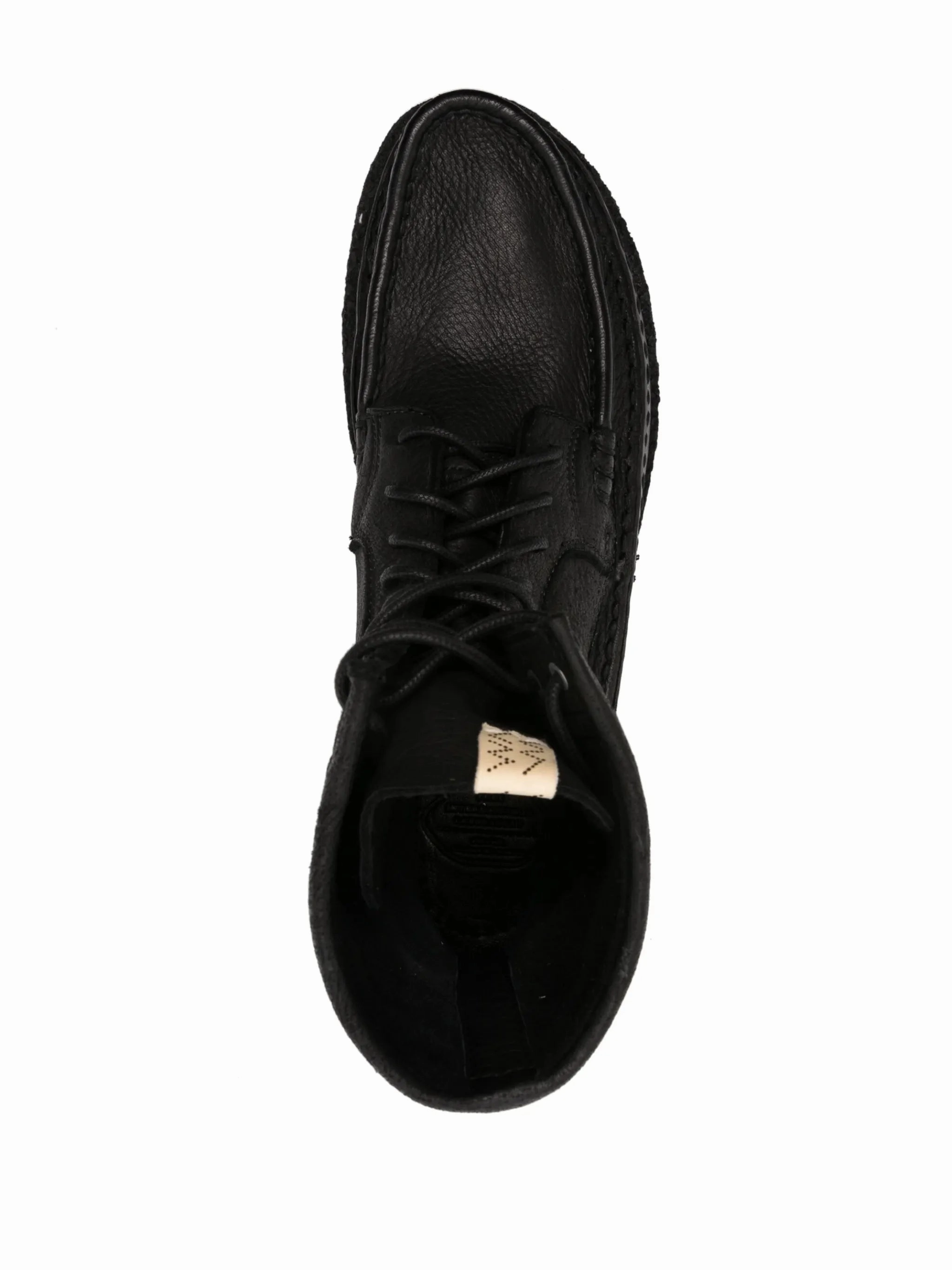 Cheekag-Folk lace-up leather boots Black Fold Over Boots