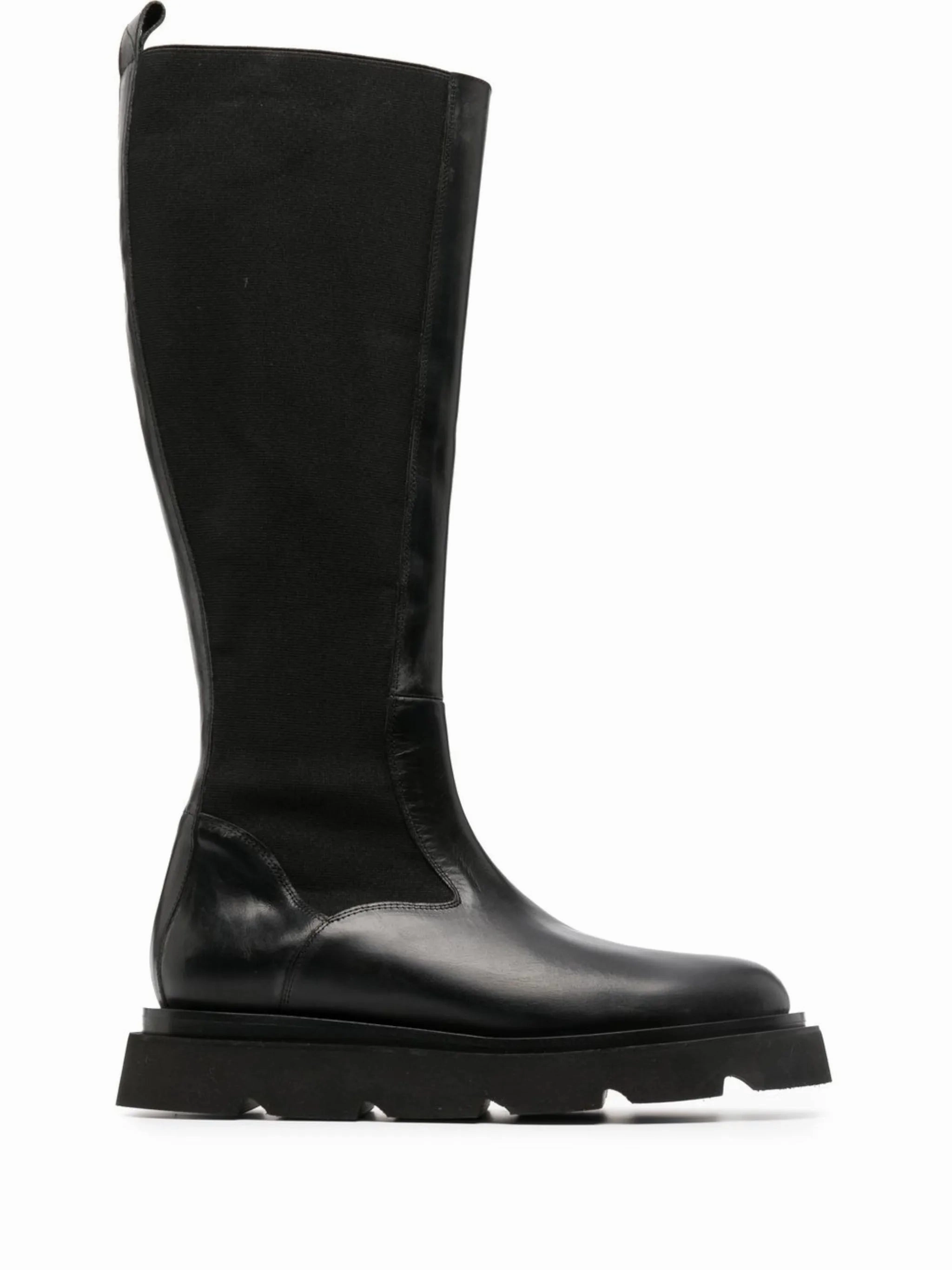 Cometti knee-high leather boots Wide Calf Motorcycle Boots