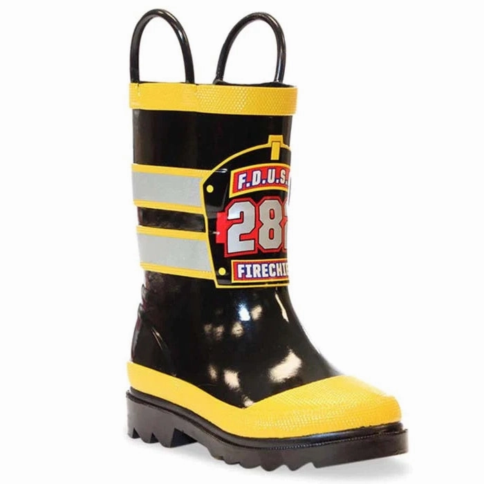 Big Boy Western Chief F.D.U.S.A. Firechief Rain Boot in Black Under Armour Boots For Men