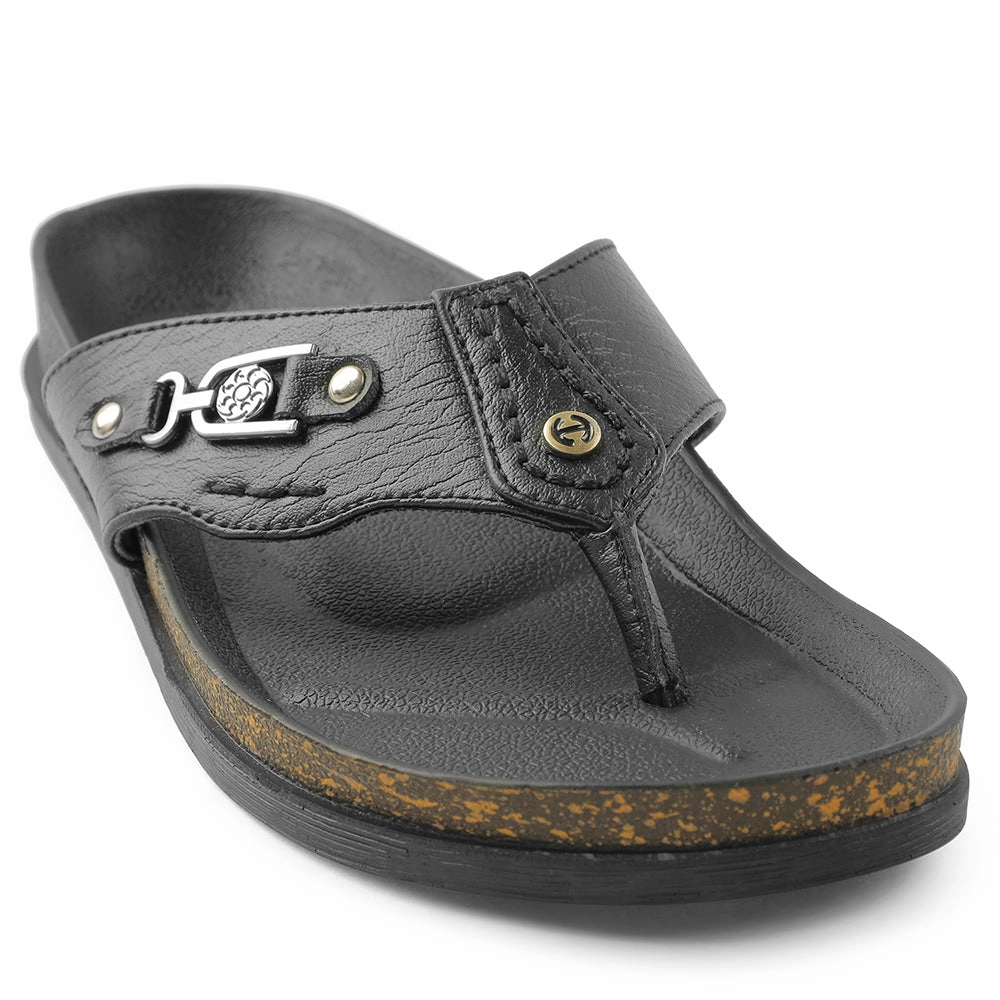 Healers Black Casual Slipper For Men CSS-28E By Liberty Slip