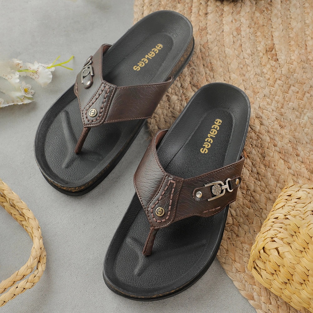 Aesthetic Slippers Healers Brown Casual Slipper For Men CSS-28E By Liberty