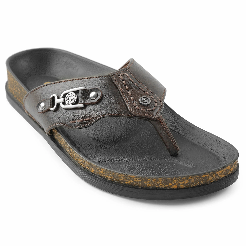 Healers Brown Casual Slipper For Men CSS-28E By Liberty Hemp Slippers