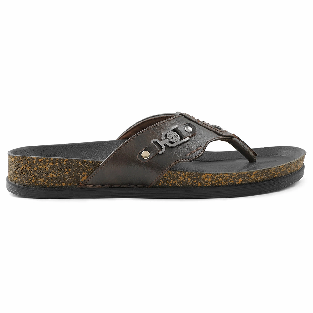 Slippers To Wear Outside Healers Brown Casual Slipper For Men CSS-28E By Liberty