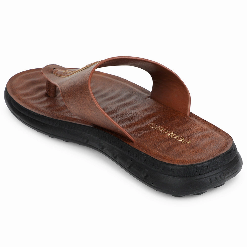 Healers Tan Casual Slipper For Men GHD-82 By Liberty Thick Memory Foam Slippers