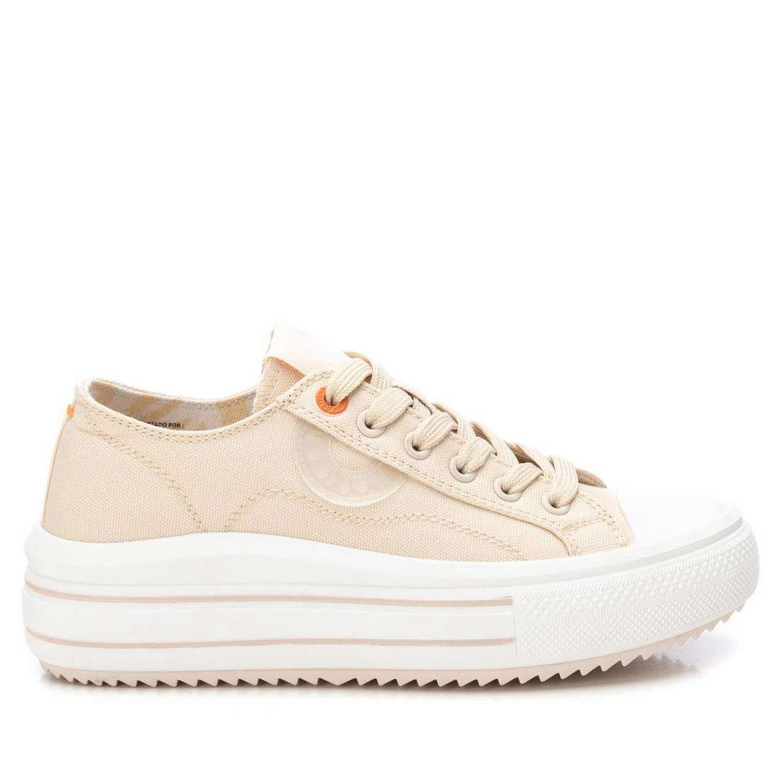 Women's Platform Canvas Sneakers Refresh By Xti Orange Sneakers