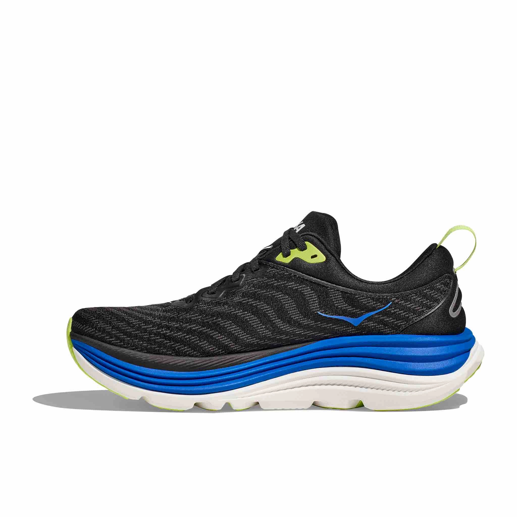 HOKA | Men's Gaviota 5 Running Shoes - Black/Electric Cobalt Non Slip