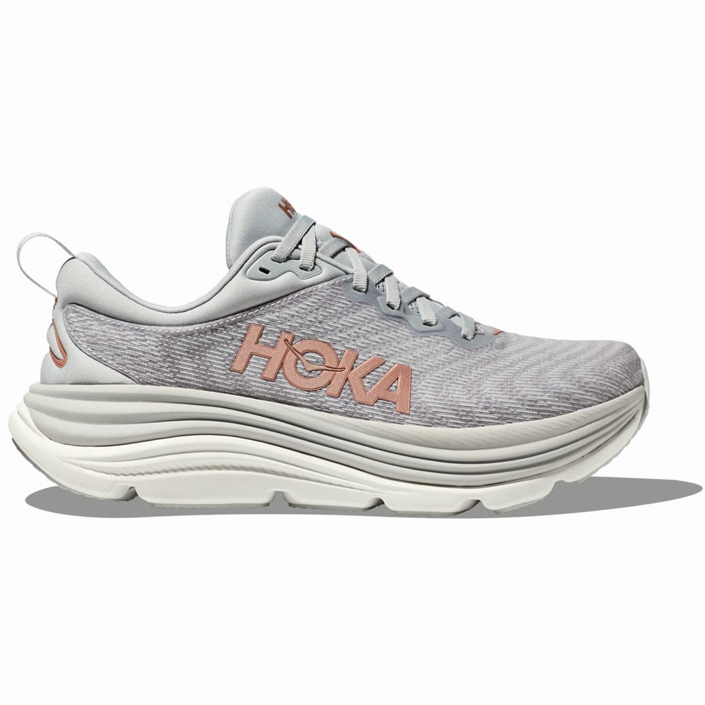 Hoka Gaviota 5 Harbor Mist/Rose Gold Running Shoe (Women's) Morton's Neuroma