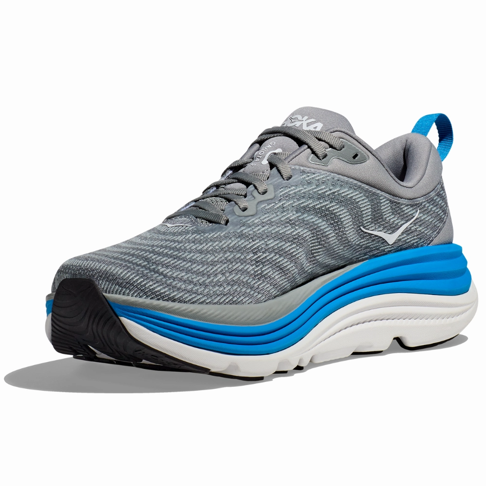 Peroneal Tendonitis Hoka Gaviota 5 Limestone/Diva Blue Running Shoe (Men's)