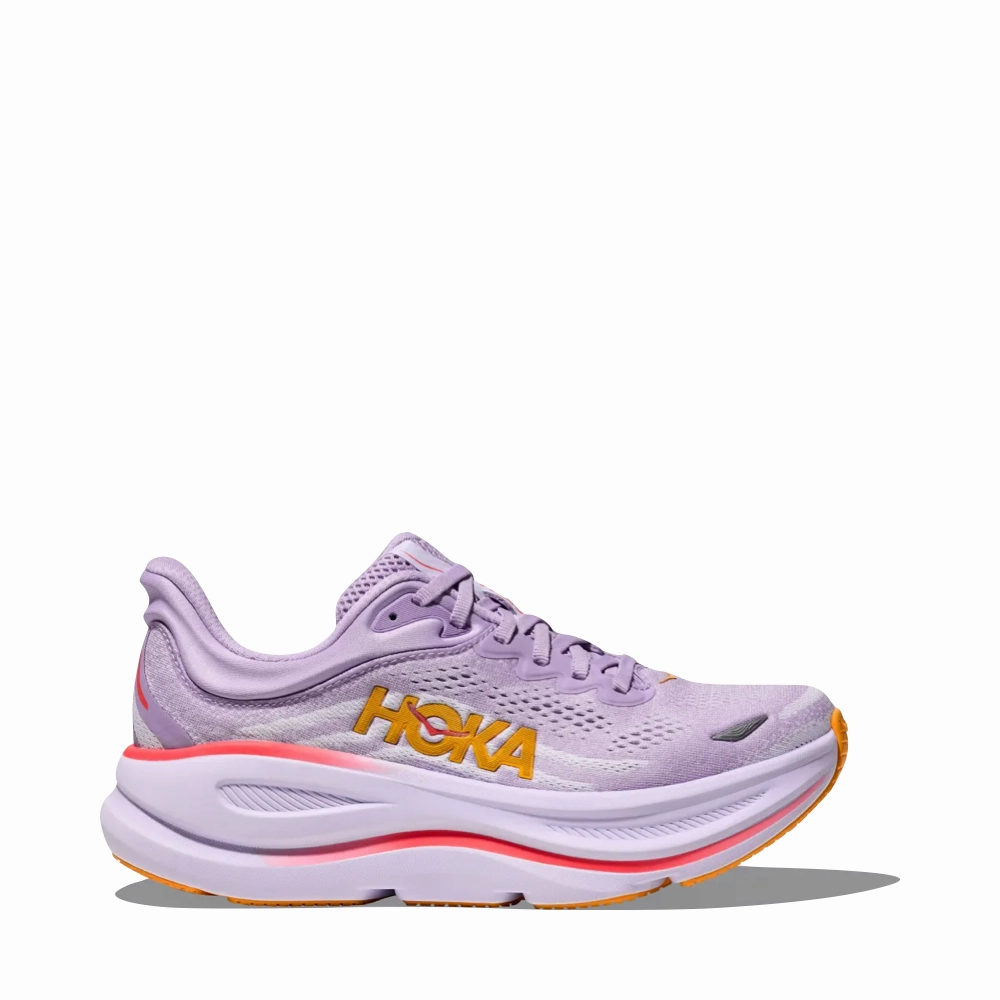 Hoka Women's Bondi 9 Sneaker in Aster Flower/Starlight Glow Difference Between The