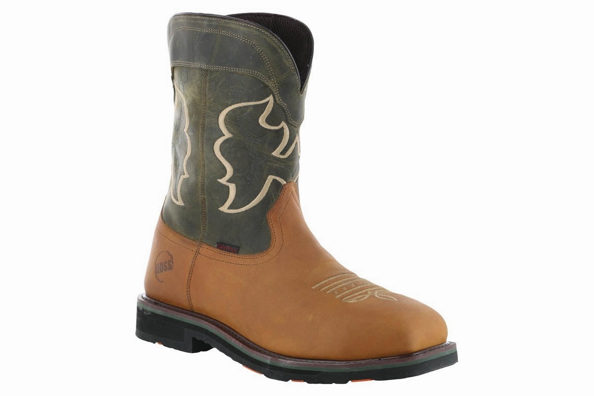 Hoss Showdown Composite Toe Western Boot Olive Red Bottoms Boots