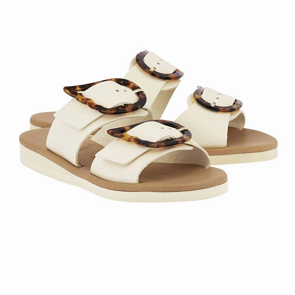 White Slide Sandals Iaso Off White/Tortoiseshell