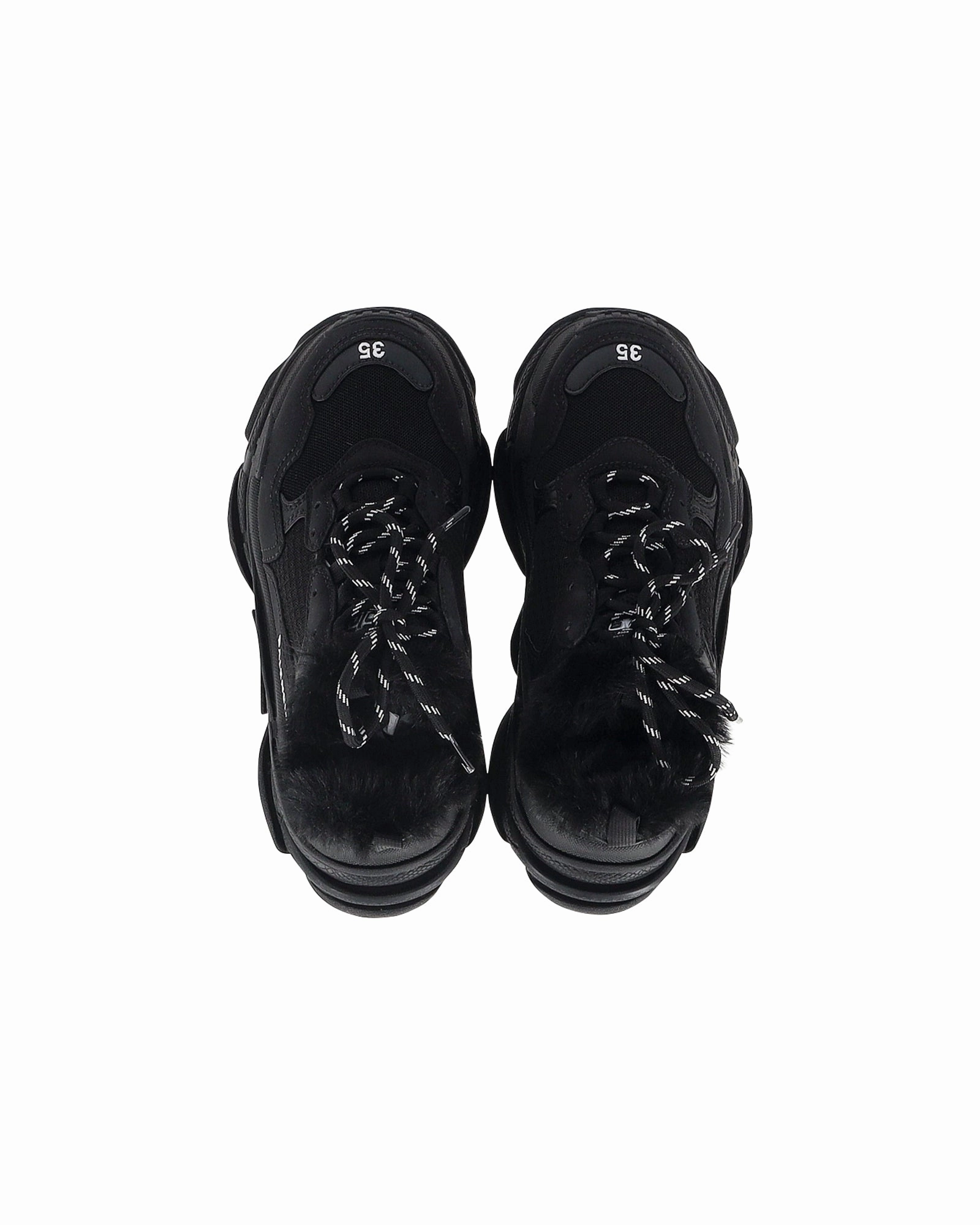 Balenciaga Triple S Sneakers in Black Polyester Top Designer Sneakers