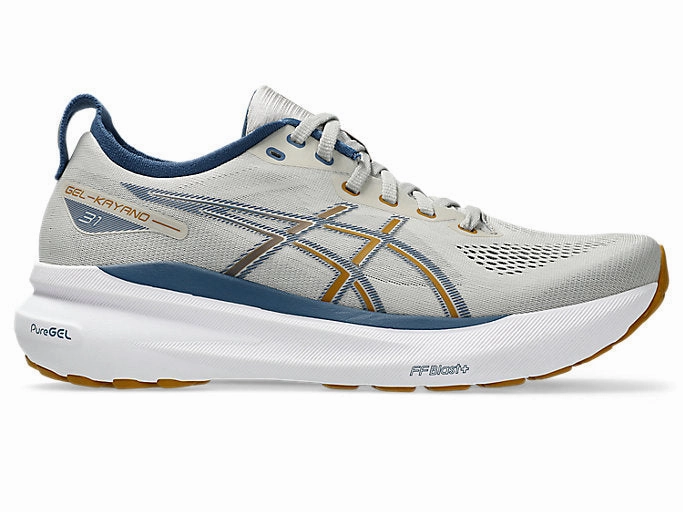 Asics Lyte Classic Athletic Shoes Men's Asics Gel-Kayano 31, Oyster Grey/Spice Curry, 8.5 D Medium