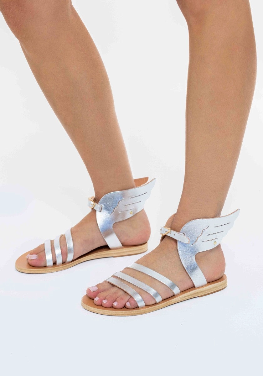 Ikaria Silver Fisherman Sandals Leather