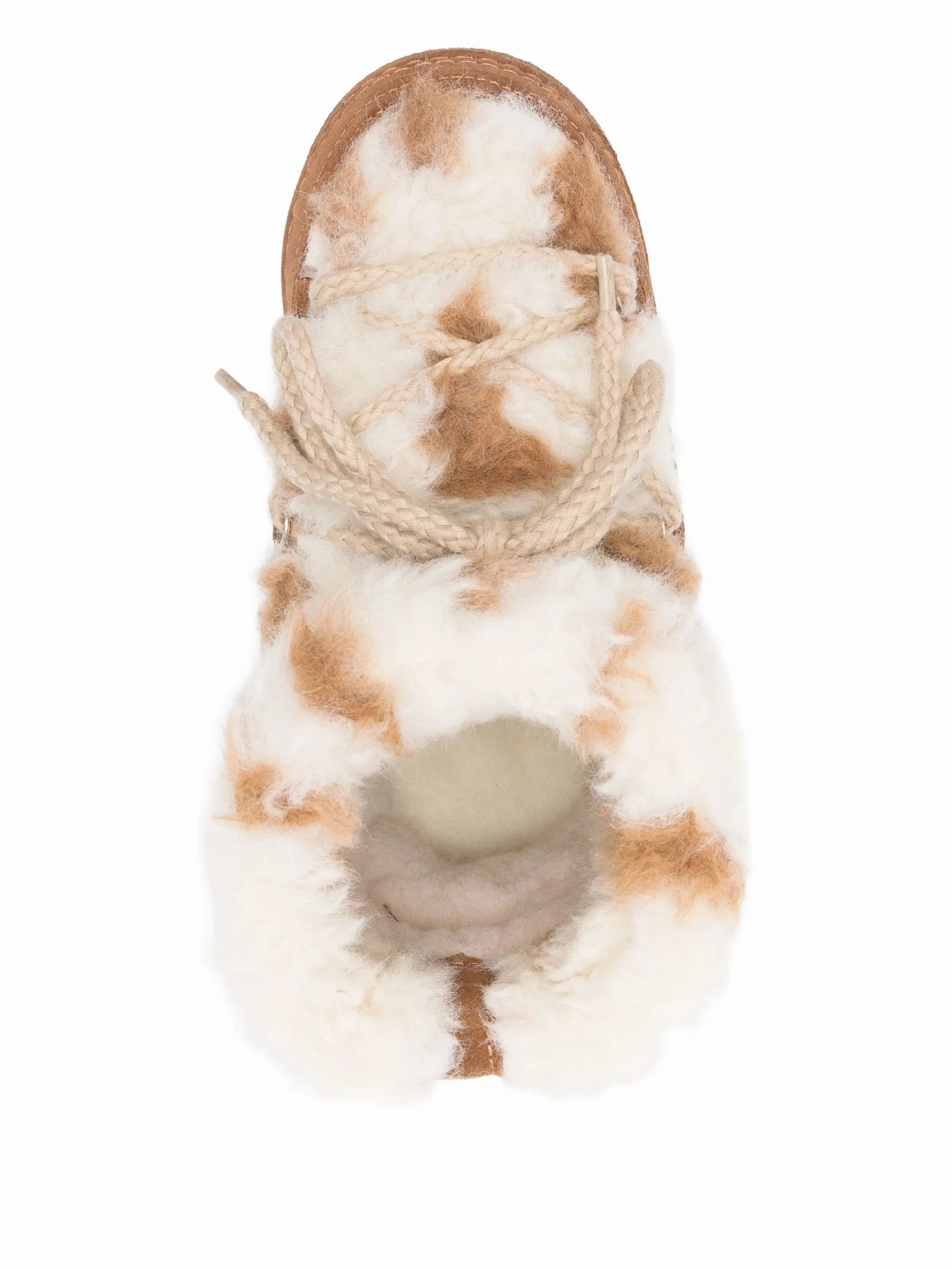 Flat Leather Knee High Boots Teddy lace-up ankle boots