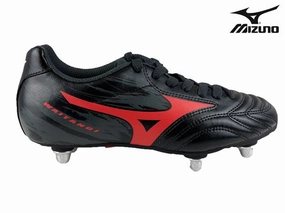 Mizuno Waitangi Kids Rugby Boot (Black/Red) Buckle And Boots